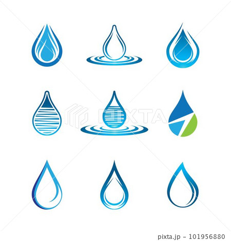 Water drop vector icon 101956880