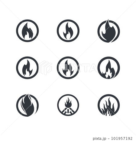 Fire symbol vector icon 101957192