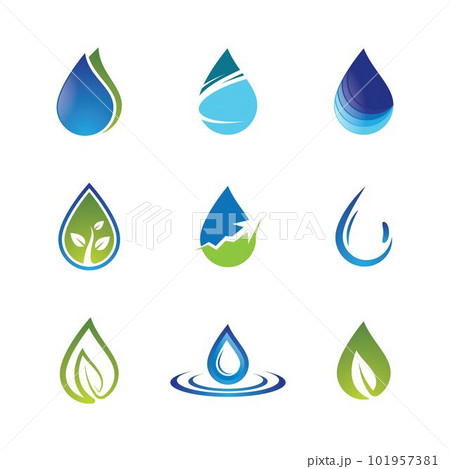 Water drop vector icon 101957381