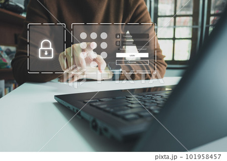 Verification of information with finger print by smart phone, Internet security, online financial transaction, 2-step verification, confirm transaction and identity. Verification of information with finger print by smart phone, Internet security, online financial transaction, 2-step verification, confirm transaction and identity. 101958457