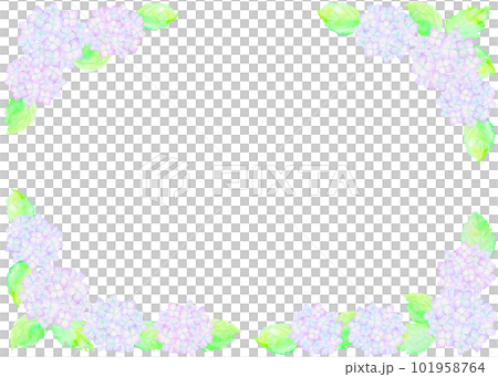 用水彩繡球花塑造的框架 101958764