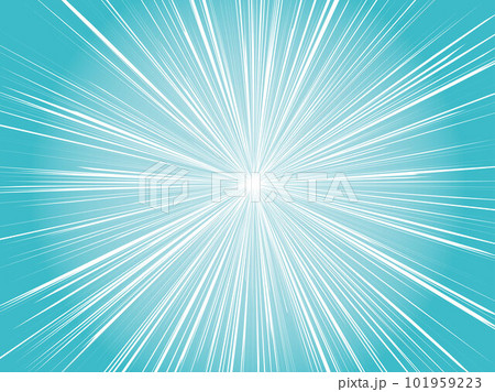 強烈な光を放つイメージの集中線背景素材_ターコイズブルー 強烈な光を放つイメージの集中線背景素材_ターコイズブルー 101959223