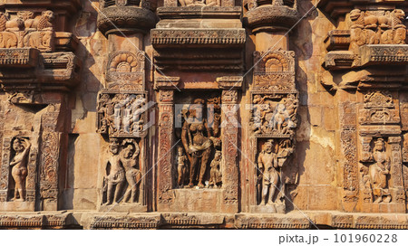 Sculptures of Hindu God and Goddess on the Baitala Deula, Temple is Dedicated to Goddess Chamunda, the 8th Century Temple, Bhubaneshwar, Odisha, India. Sculptures of Hindu God and Goddess on the Baitala Deula, Temple is Dedicated to Goddess Chamunda, the 8th Century Temple, Bhubaneshwar, Odisha, India. 101960228