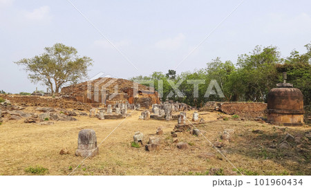 View of Ruined Stupa of Ratnagiri Buddhist Monastery, Odisha, India. 101960434