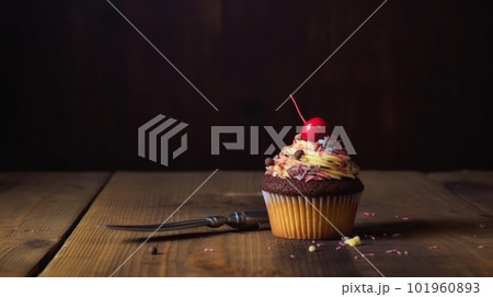 Cupcake background. Illustration AI Generative 101960893