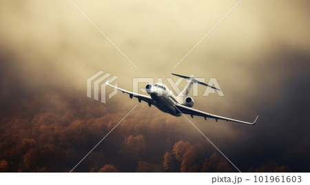 Airplane in sky. Illustration AI Generative Airplane in sky. Illustration AI Generative 101961603