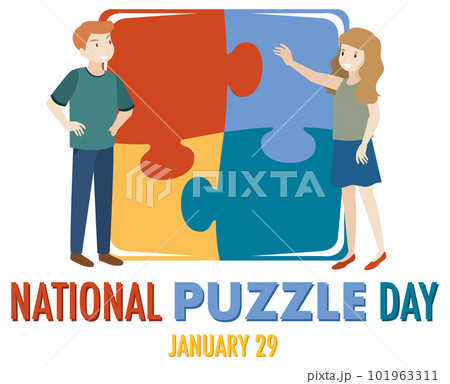 National Puzzle Day Banner 101963311