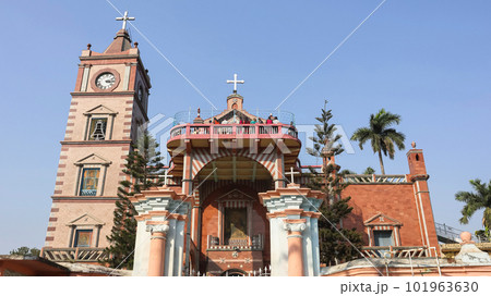 Rear View of Badel Church, Built in 1599 by Portuguese Settlers, Chinsurah, West Bengal, India. 101963630