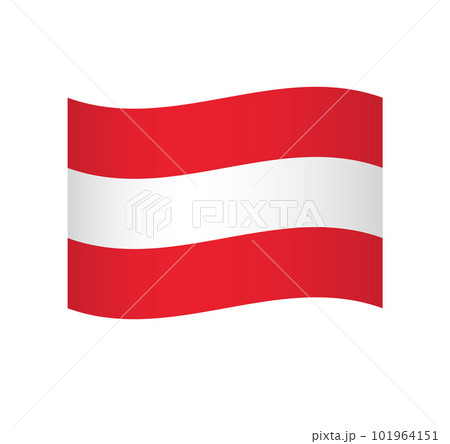 Austria flag - simple wavy vector icon with shading. 101964151