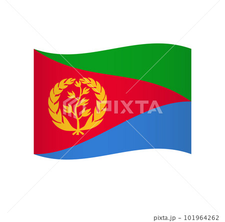 Eritrea flag - simple wavy vector icon with shading. 101964262