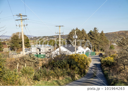 Aerial view of the water plant at Gortahork in County Donegal, Republic of Ireland 101964263