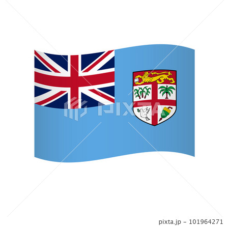 Fiji flag - simple wavy vector icon with shading. 101964271