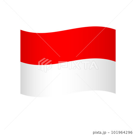 Indonesia flag - simple wavy vector icon with shading. Indonesia flag - simple wavy vector icon with shading. 101964296