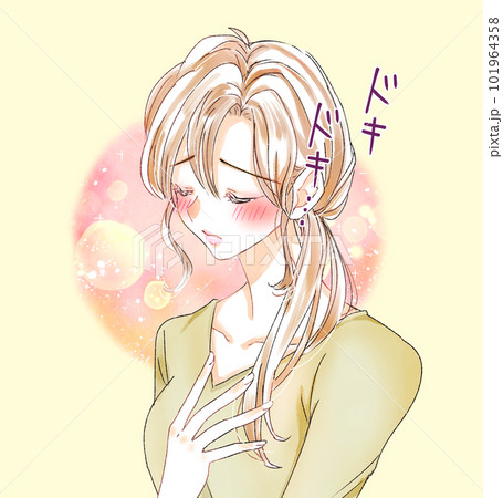 胸が高鳴る女性　ドキドキ 101964358