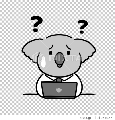 被電腦操作困擾的考拉上班族 被電腦操作困擾的考拉上班族 101965027