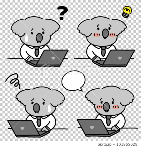 操作個人電腦的考拉上班族套裝 操作個人電腦的考拉上班族套裝 101965029