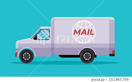 Express post delivery truck. mail delivery vehicle vector illustration Express post delivery truck. mail delivery vehicle vector illustration 101965709