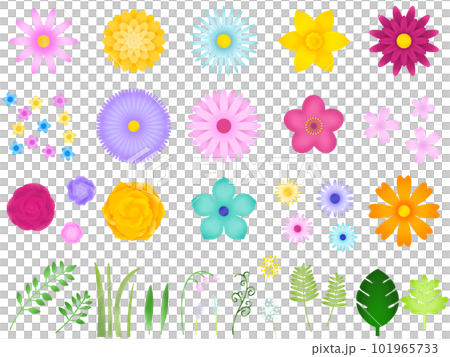 Plant material set (3) with shadow 101965733