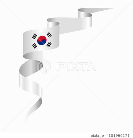 South Korean flag wavy abstract background. Vector illustration. 101966171