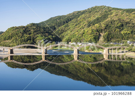 山口県岩国市にある錦帯橋 山口県岩国市にある錦帯橋 101966288