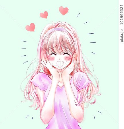 喜ぶ女性　ハート 101966325