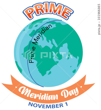 Prime meridian day text for poster or banner design 101966865