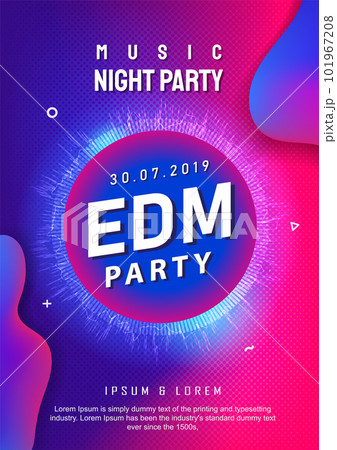 Edm party poster design electronic music background 101967208