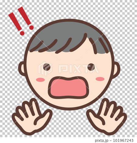 "Surprised" picture card (life scene) [rehabilitation, developmental disorder, autism] 101967243