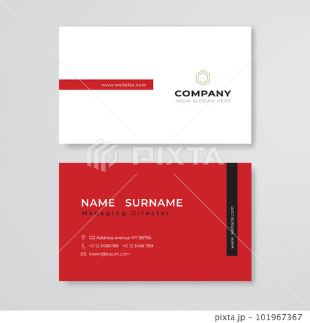 Red and white business card flat design template vector Red and white business card flat design template vector 101967367