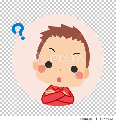 可愛的男孩圖標插圖白色背景矢量頭像 101967958