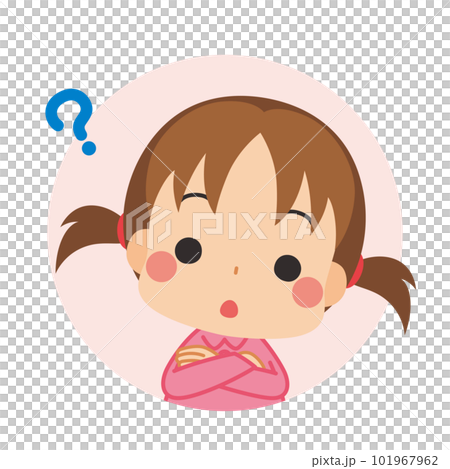 可愛的女孩圖標插圖白色背景矢量頭像 可愛的女孩圖標插圖白色背景矢量頭像 101967962