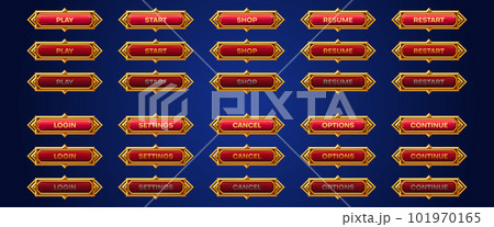 Cartoon set of medieval game buttons animation set 101970165
