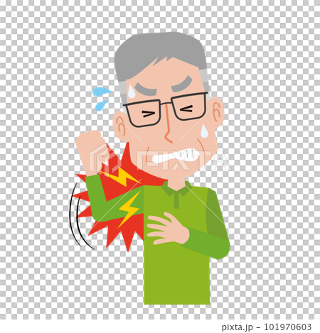 Elderly man with shoulder pain 101970603
