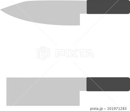 中華包丁・肉切り包丁のモノクロイラスト 101971283