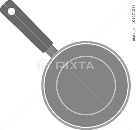 フライパンのシンプルなモノクロイラスト フライパンのシンプルなモノクロイラスト 101971285