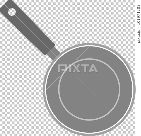 フライパンのシンプルなモノクロイラスト フライパンのシンプルなモノクロイラスト 101971285