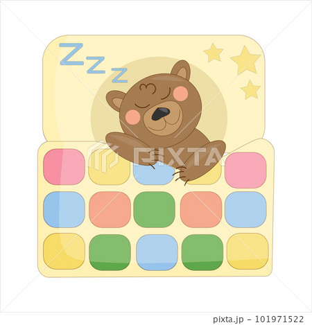 sleeping braun baby cartoon bear 101971522