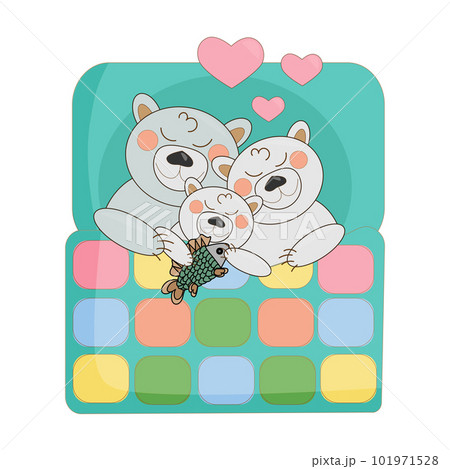sleeping family of polar cartoon bears sleeping family of polar cartoon bears 101971528