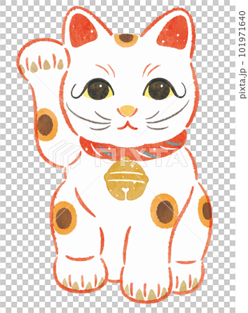 招財貓舉右手“招財”手繪插畫 招財貓舉右手“招財”手繪插畫 101971640