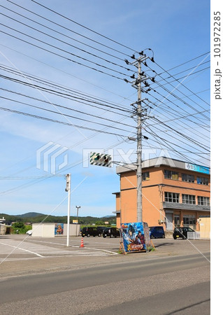 岩手　遠野　今も残るゼブラ信号機 101972285