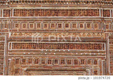 Carvings of Krishna Leela on Pratapeshwara Temple, Kalna, West Carvings of Krishna Leela on Pratapeshwara Temple, Kalna, West 101974720