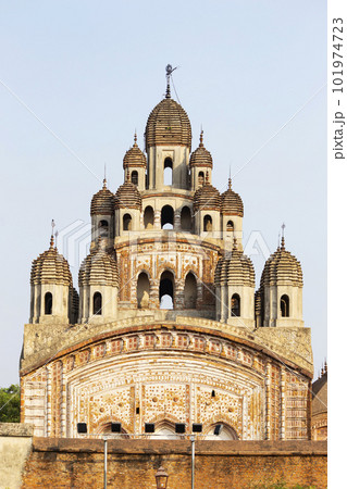 Temple Dome of Krishna Chandraji Temple, Built in 1751-55 by King Trilokchand of Burdwan, Kalna, West Bengal, India. 101974723