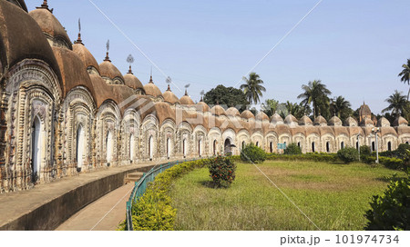 View of 108 Shiv Temple, Built By King Teja Chandra Bhadur in 1809 AD, Kalna, West Bengal, India. View of 108 Shiv Temple, Built By King Teja Chandra Bhadur in 1809 AD, Kalna, West Bengal, India. 101974734