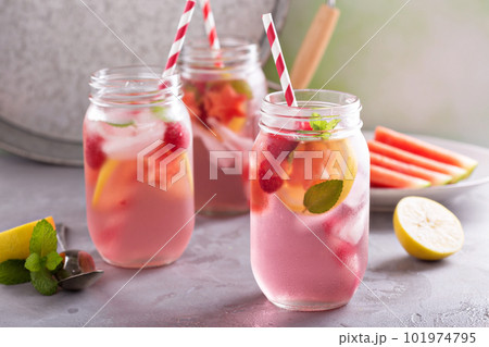 Summer drink watermelon and citrus lemonade Summer drink watermelon and citrus lemonade 101974795
