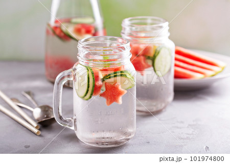 Watermelon and cucumber detox water Watermelon and cucumber detox water 101974800