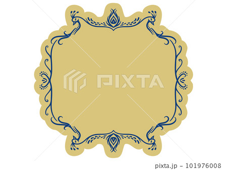 インド風の飾りフレーム。クジャクのデザイン。 インド風の飾りフレーム。クジャクのデザイン。 101976008