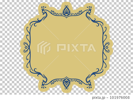 Ornamental frame in Indian style. Peacock design. Ornamental frame in Indian style. Peacock design. 101976008