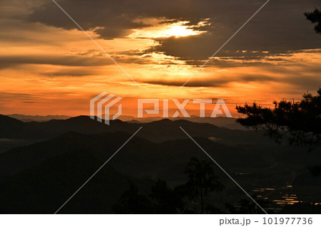 八上城からの朝日 101977736