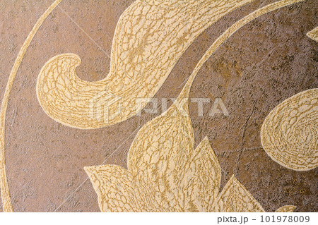 Close-up detail of decorative wallpapers 101978009