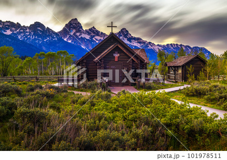 Chapel of the Transfiguration in Grand Teton National Park, Wyoming 101978511